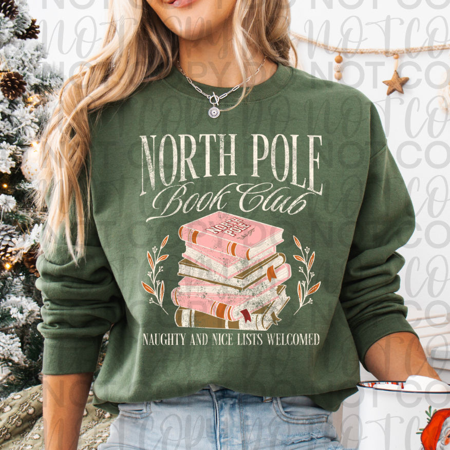 North Pole Book Club (White Words) DTF