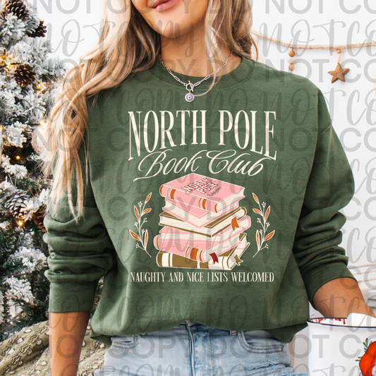 North Pole Book Club (White Words) DTF