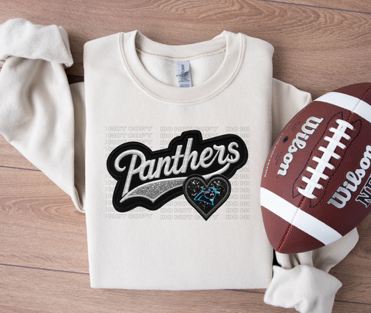 Varsity Panthers Faux Embroidery DTF