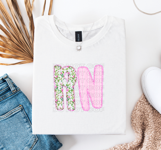 Pink Floral RN DTF