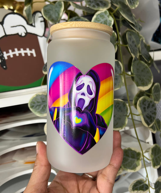 Rainbow GF 16oz Frosted Glass Cup
