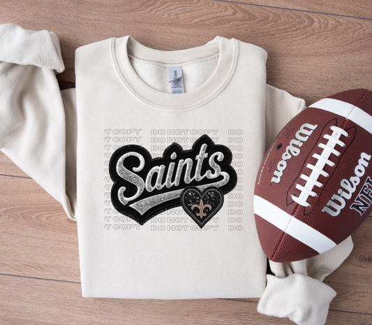 Varsity Saints Faux Embroidery DTF