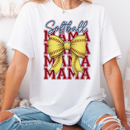 Softball Mama Bow DTF