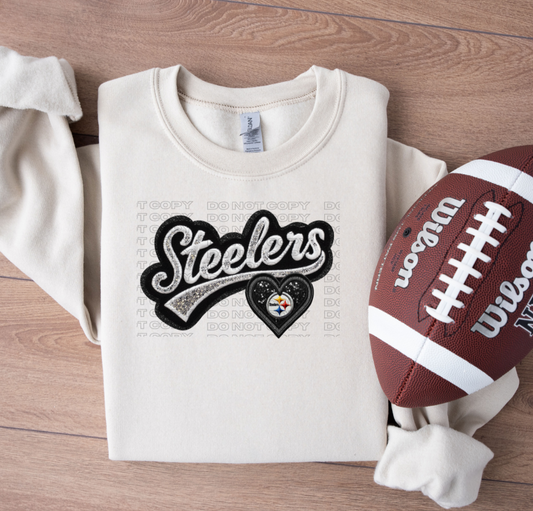 Varsity Steeler Faux Embroidery DTF