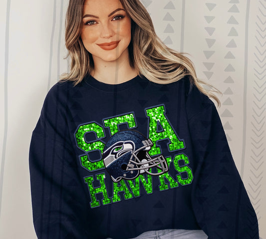 Seahawk Faux Embroidery DTF