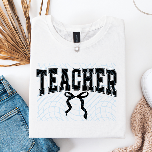Teacher Black Bow DTF