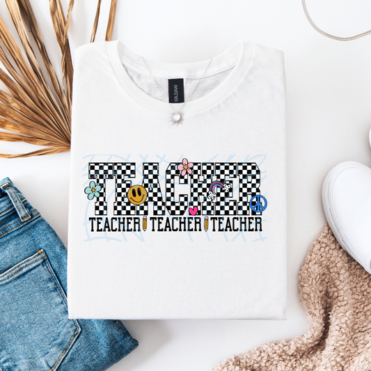 Checkered Teacher DTF