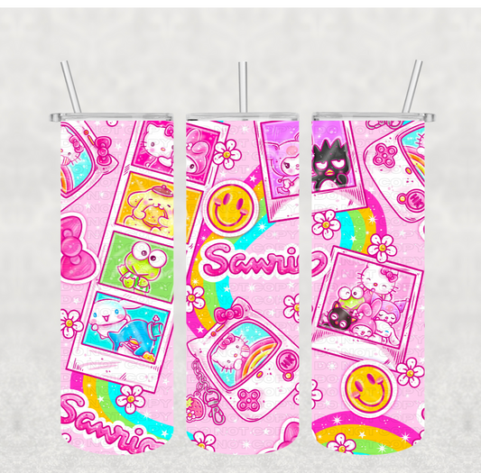Rainbows & Bows Pink Tumbler