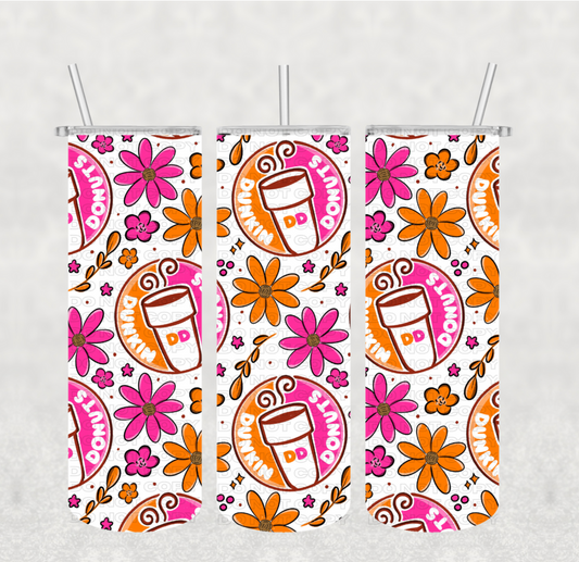 DD Coffee Floral Tumbler
