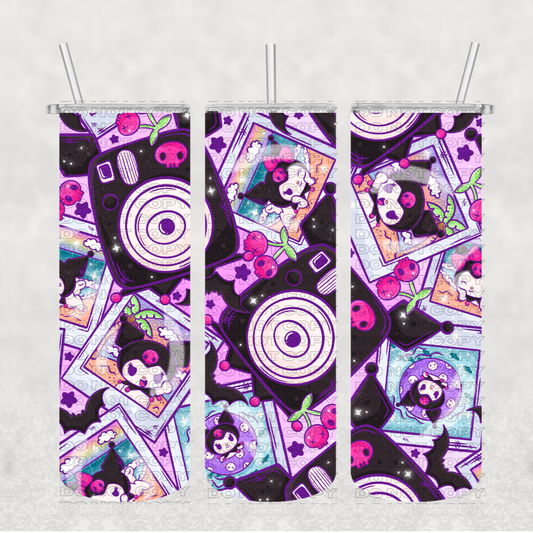 Purple Skulls Polaroid Tumbler