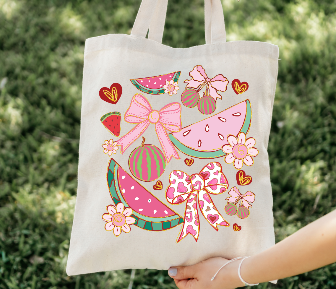 Watermelons and Bows Tote Bag