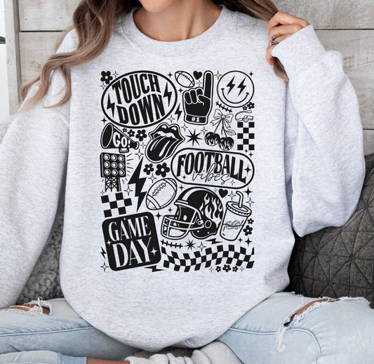 Vintage Football Black DTF