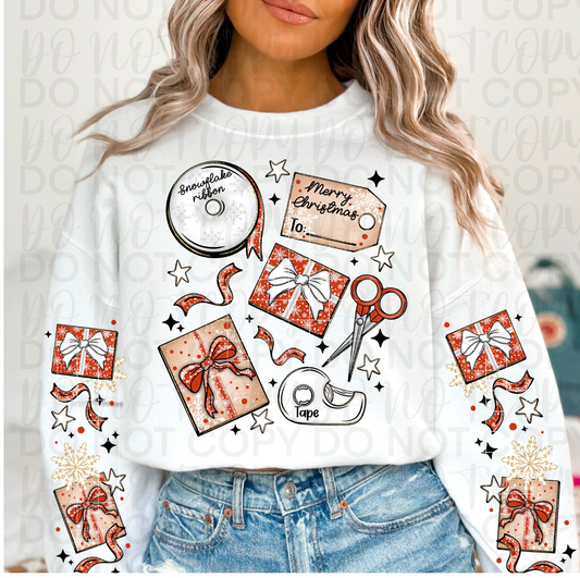Xmas Wrapping Collage Sleeve DTF (Set of 2)