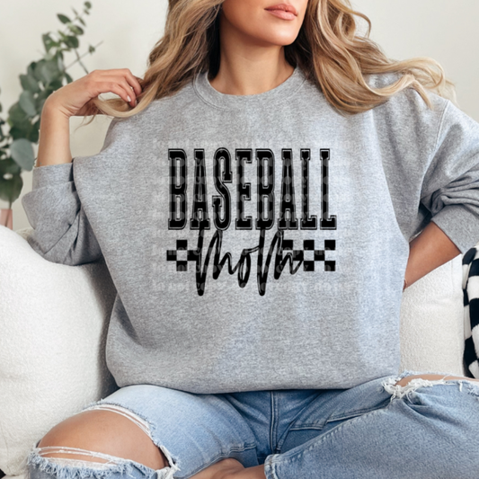 Checkered Baseball Mom DTF