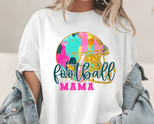 Pink Football Mama Helmet DTF