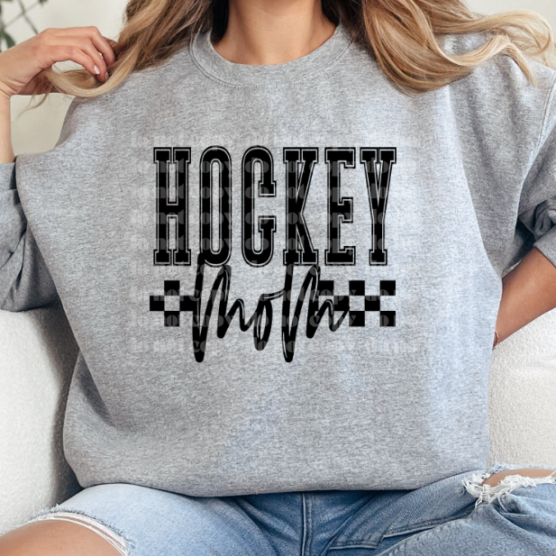 Checkered Hockey Mom DTF