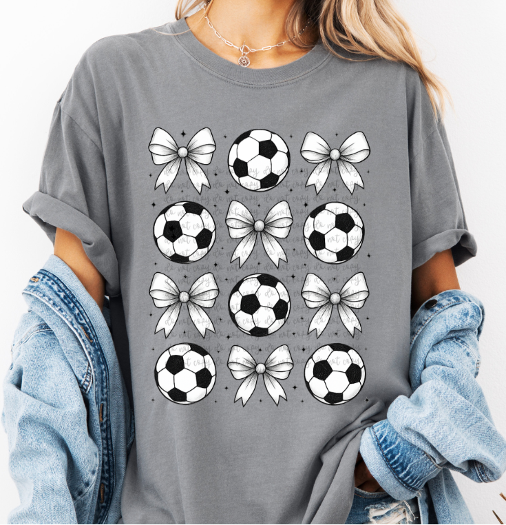 Soccer Balls & Bows DTF