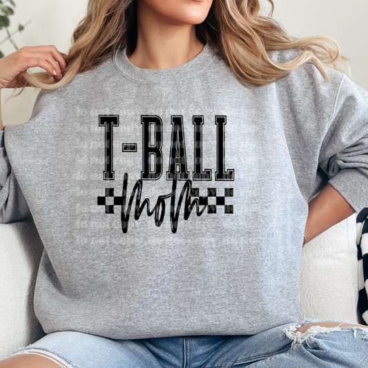 Checkered T-Ball Mom DTF